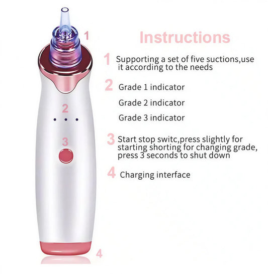 Vacuum Blackhead Remover Face Black Spots Cleaner White Dot Pimple Removal